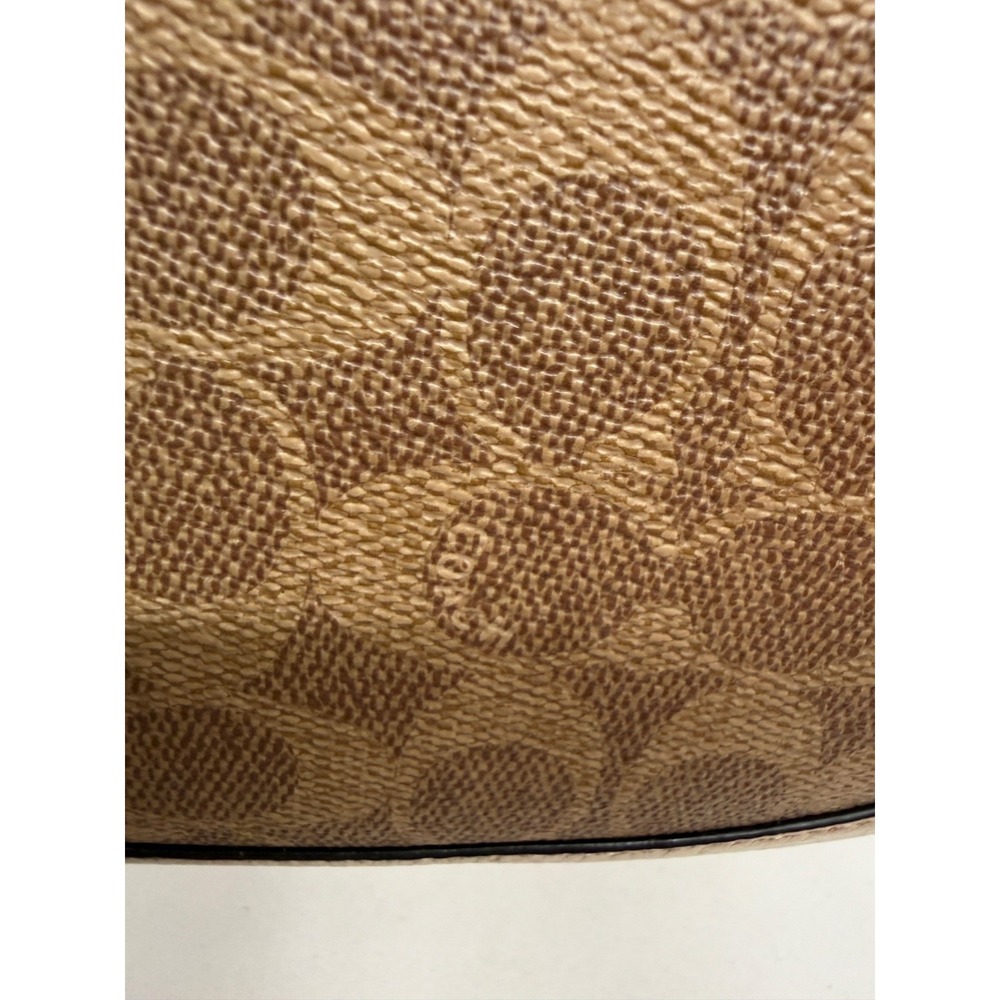 Coach Sutton Hobo Shoulder Crossbody Bag Signature Canvas Snakeskin TAN PLATINUM - Picture 10 of 14